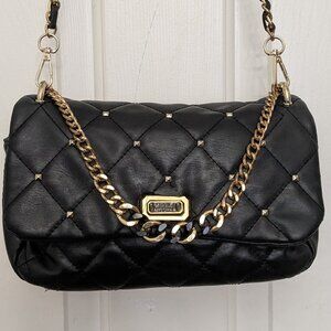 BADGLEY MISCHKA CROSSBODY BLACK WITH DIAMOND STUDS ON COVER HANDBAG  $129.